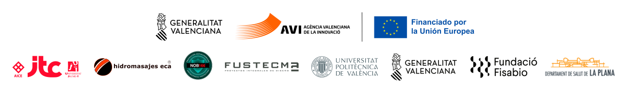 Logos de la Generalitat Valenciana, la Agència Valenciana de la Innovació, la Unión Europea (FEDER) y de los socios del proyecto NAIXEM