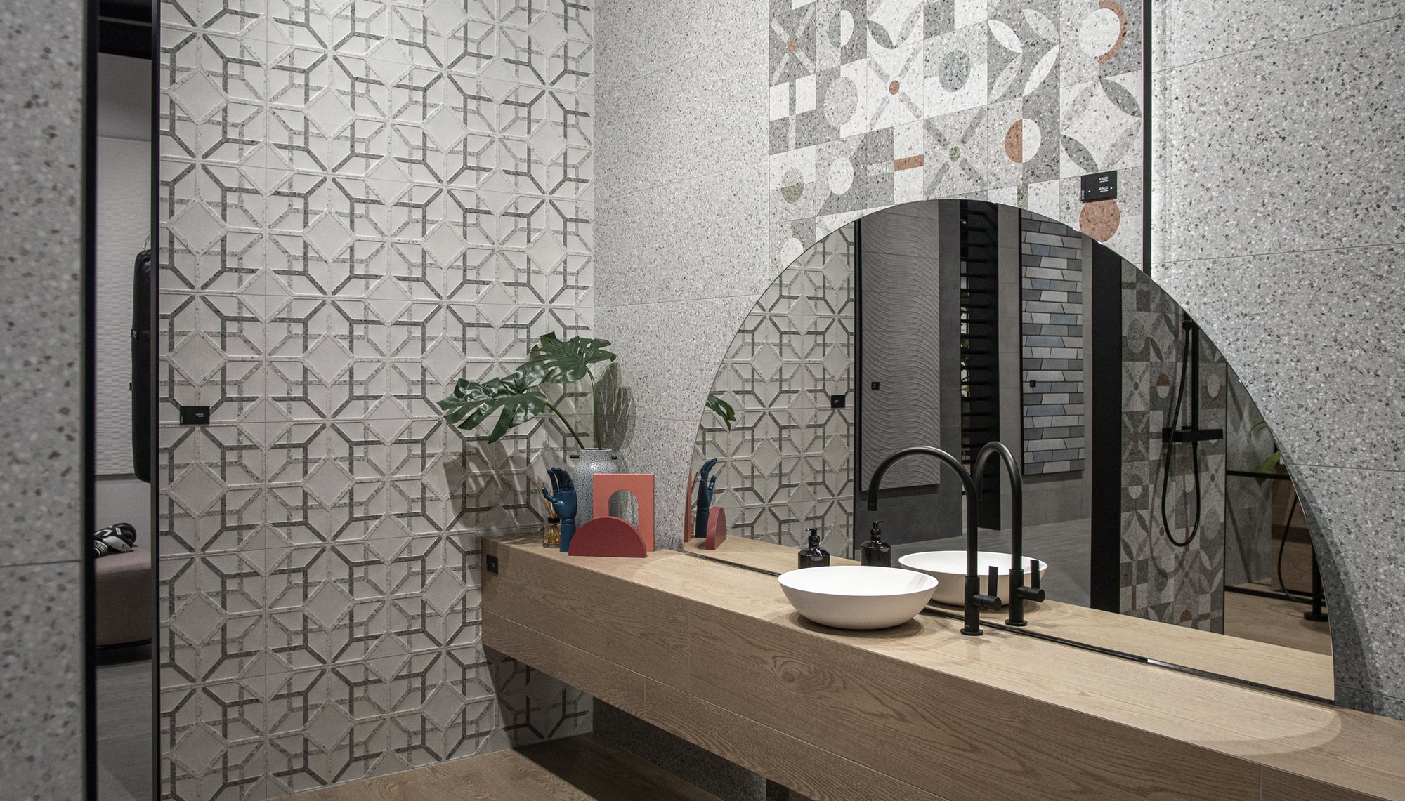 Ambiente de baño con bañera exenta