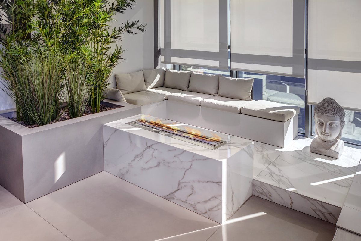 Chimenea revestida en Neolith